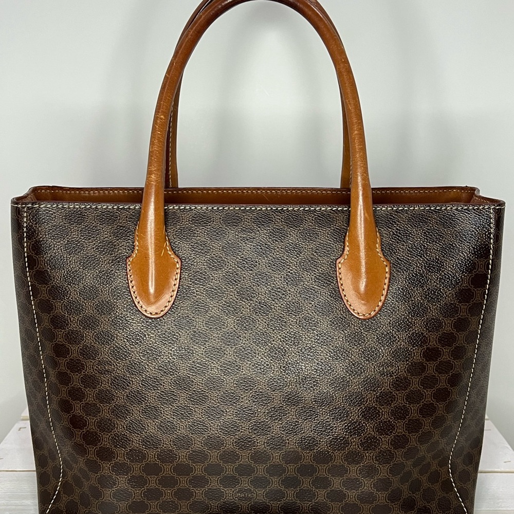 Celine Macadam Handle Bag (Brown Pattern) - image 2